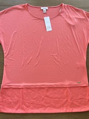 Calvin Klein Coral-Peach Short Sleeve Tee